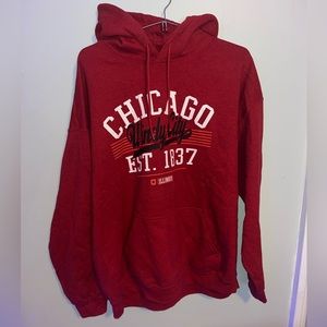Mens Red Chicago Hoodie